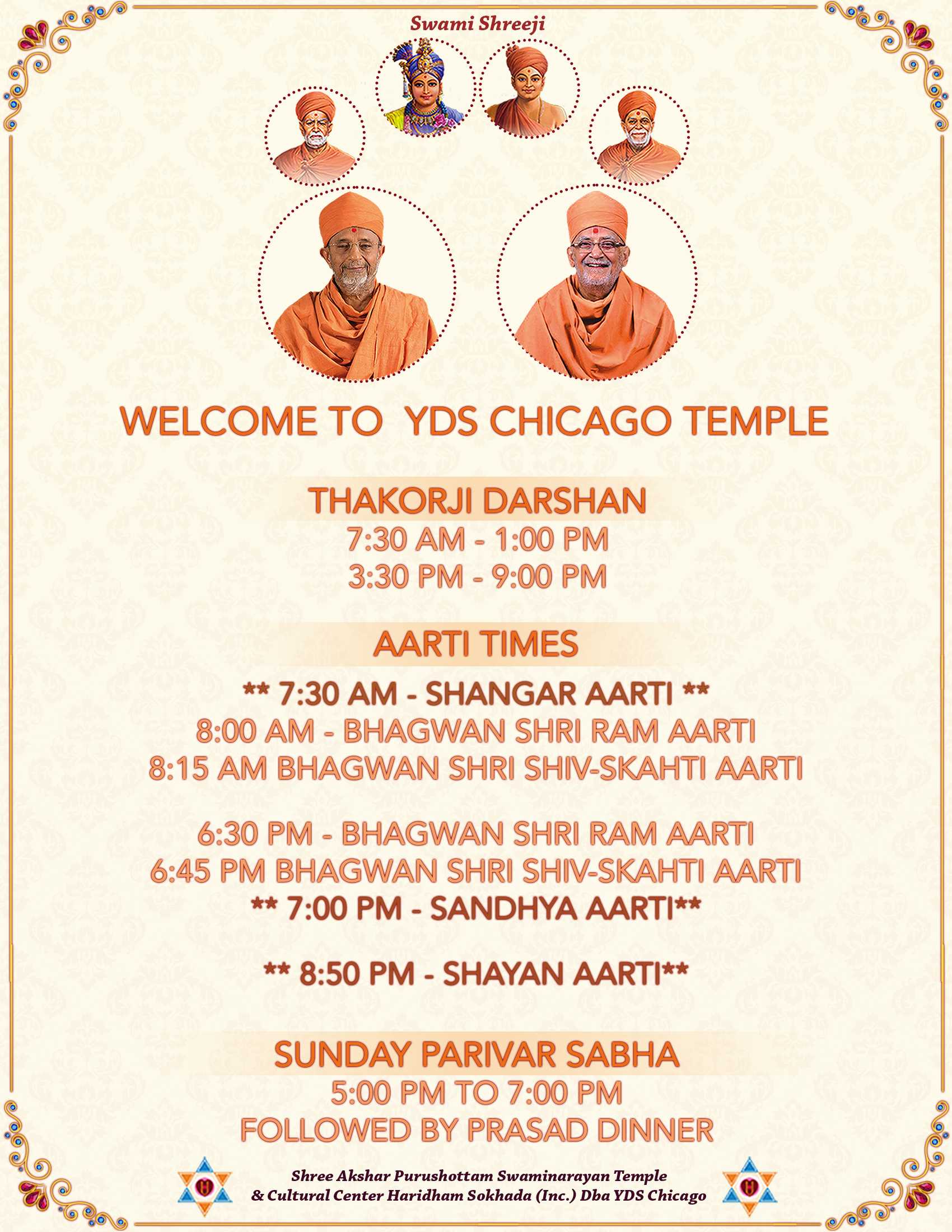 Darshan Timings
